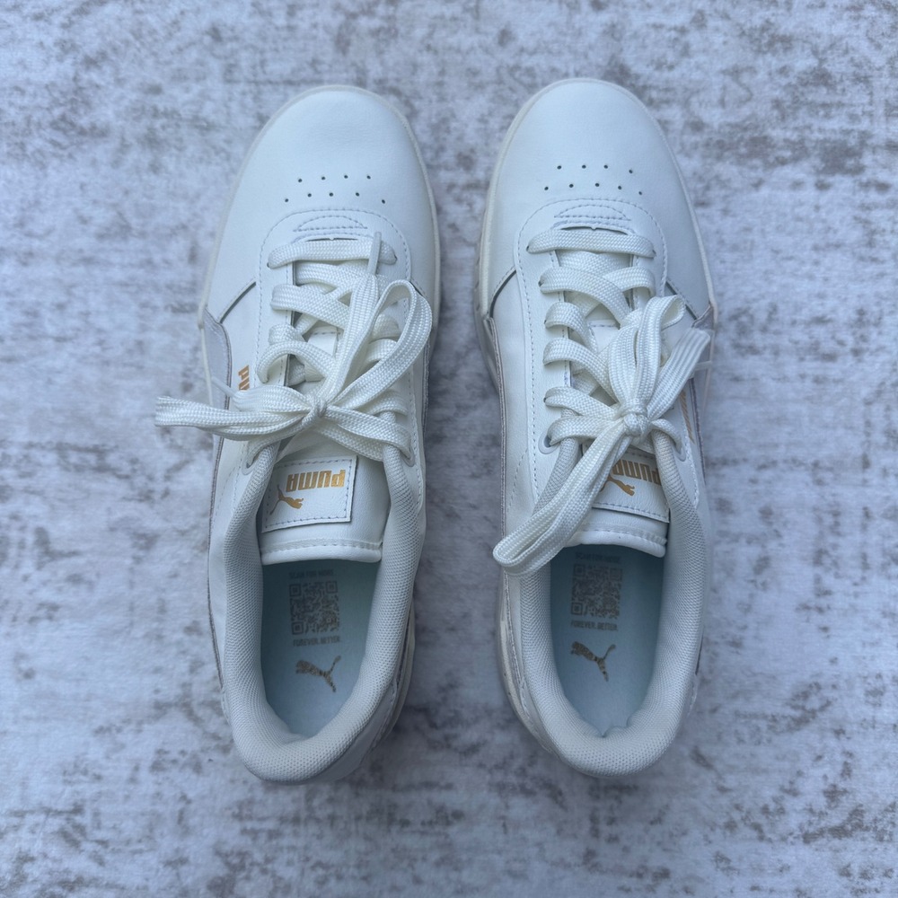 Puma Cali Wedge White Gray Gold Platform Sneakers low top Womens 9 - Picture 5 of 10